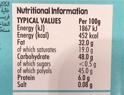 Dark chocolate with mint - Nutrition facts - en