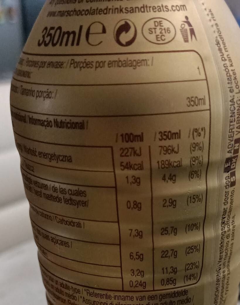 Twix Shake - Nutrition facts - fr