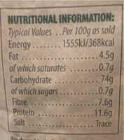 Gluten Free Porridge Oats - Nutrition facts - en
