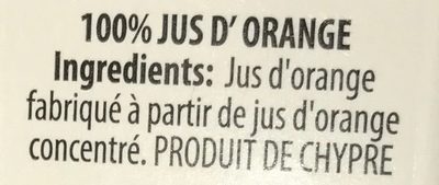 Jus d'orange - Ingredients