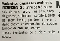 Madeleines aux oeufs frais - Ingredients - fr