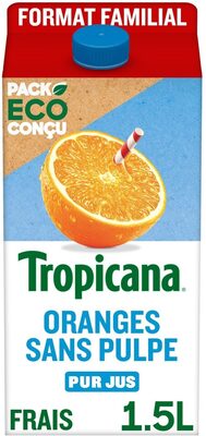 Tropicana Pure premium oranges pressées sans pulpe format familial 1,5 L - Product - fr