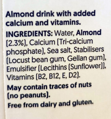 Almond no sugars - Ingredients - en