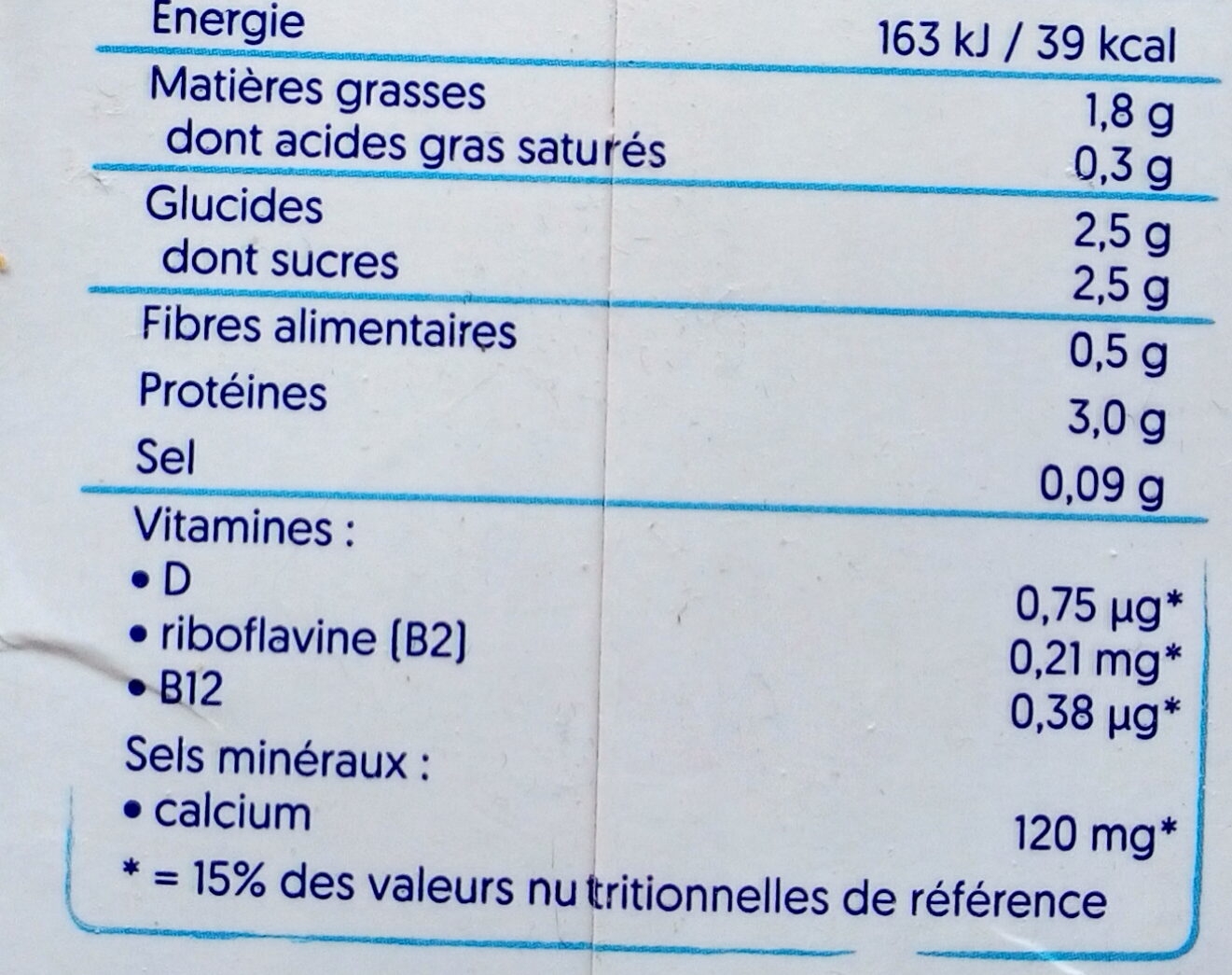 Soja - Nutrition facts - fr