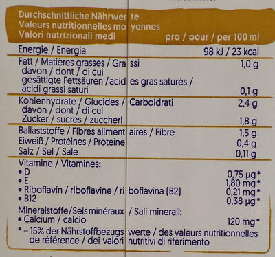Hafer Mandel Drink - Nutrition facts - de