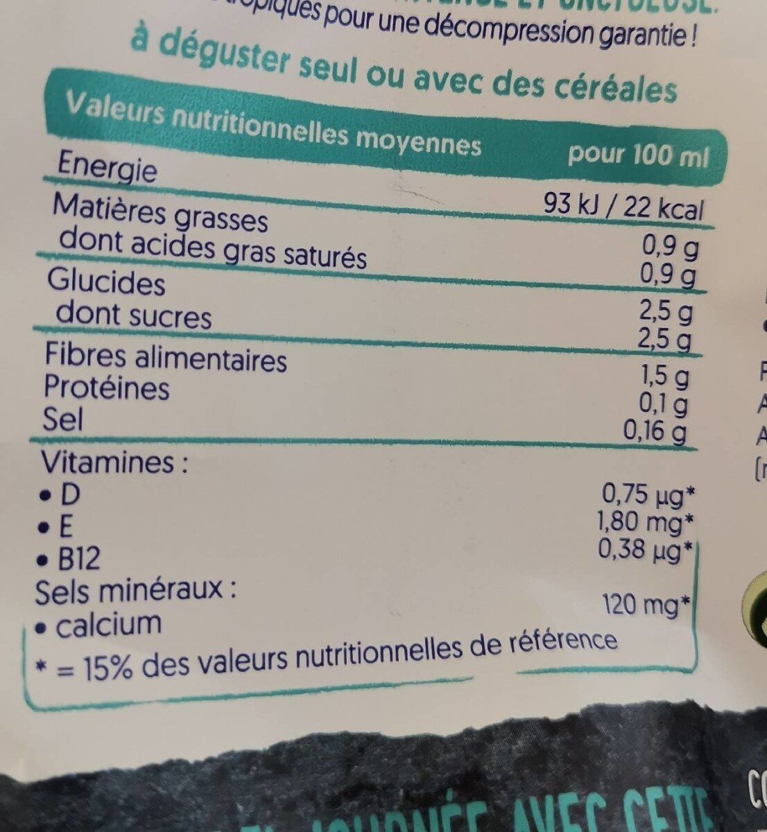 Coco Onctueuse - Nutrition facts - fr