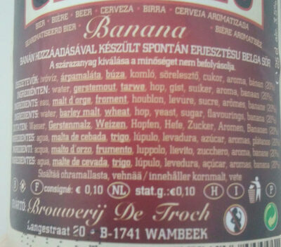 Lambic Banana - Ingredients - fr
