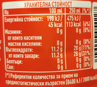 Coca cola 1 litre - Nutrition facts - en