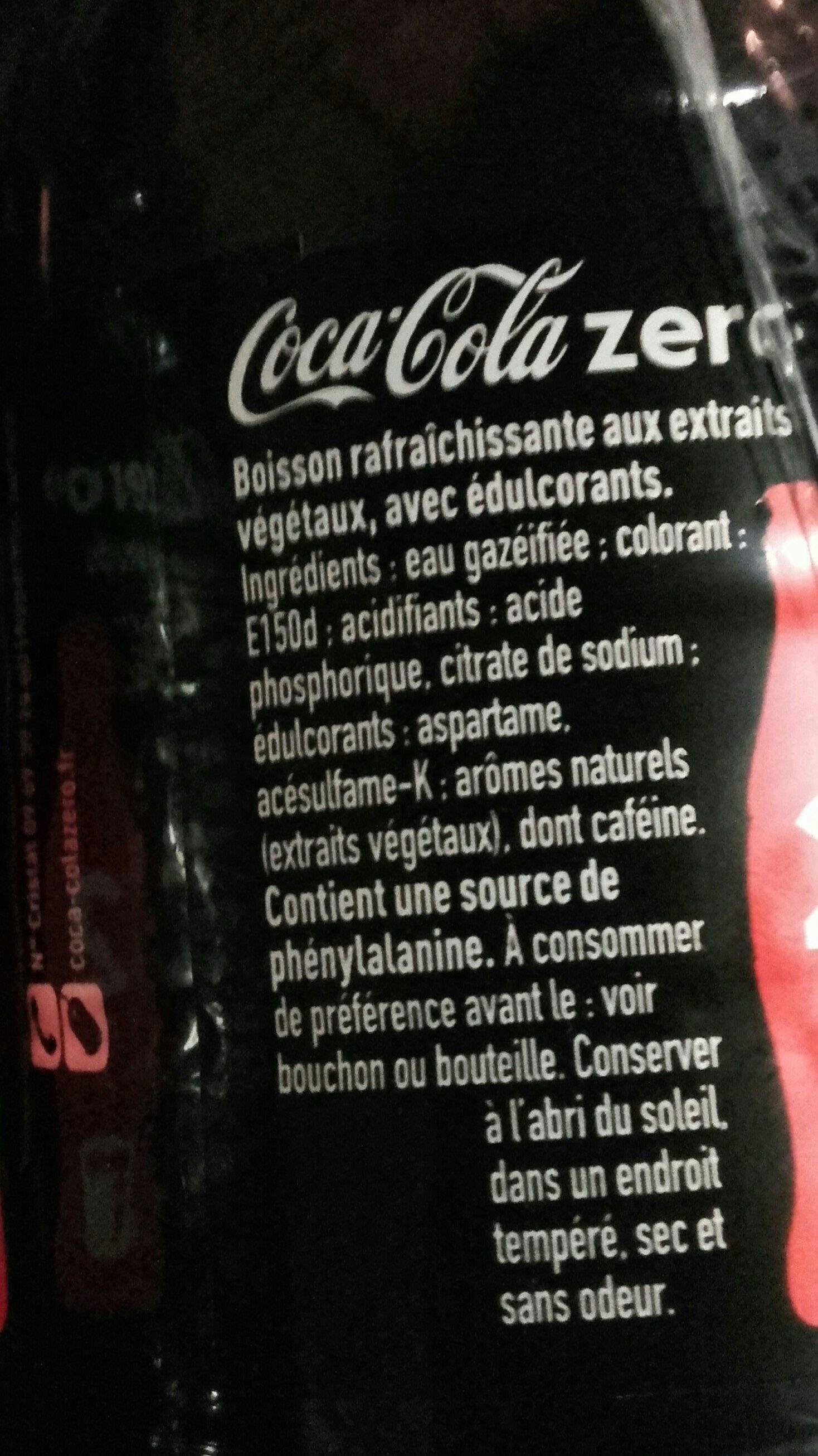 Coca cola zéro - Ingredients - fr