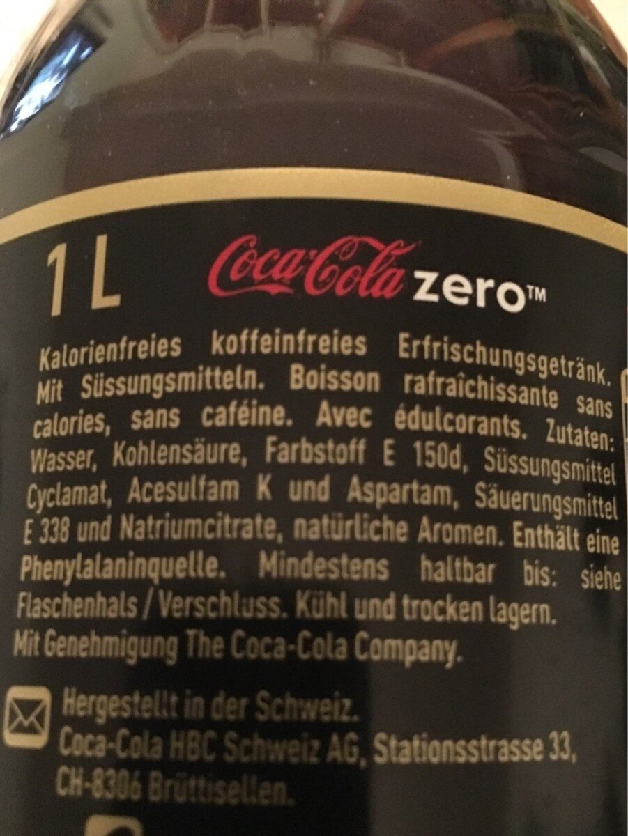 Coca - Cola Zero Koffeinfrei - Ingredients - fr