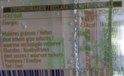 Fusion : citron menthe - Nutrition facts - fr