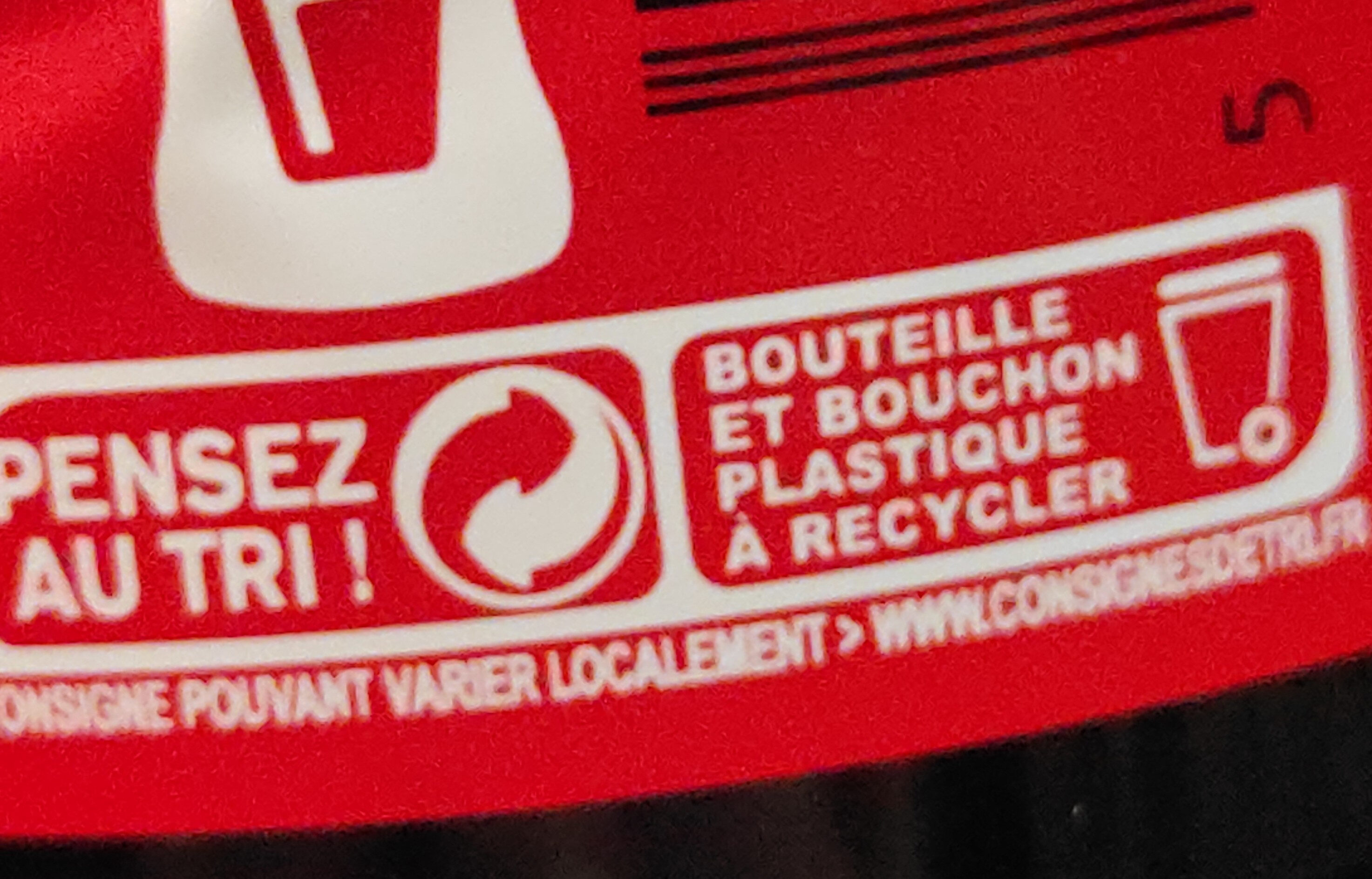 Coca Cola gout original - Recycling instructions and/or packaging information - fr