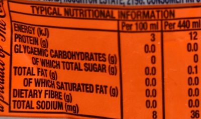Fanta Orange Zero Sugar - Nutrition facts - en