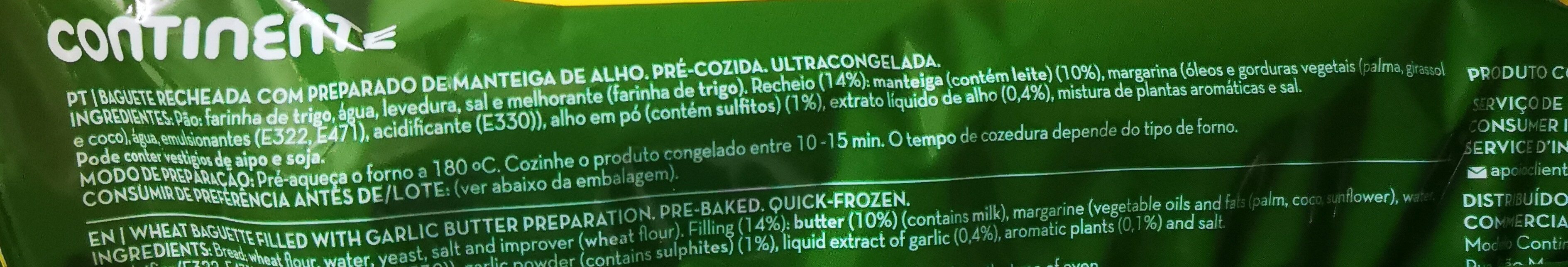 pão de alho - Ingredients - pt