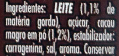 Leite com chocolate - Ingredients - pt