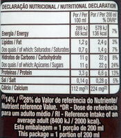 Leite com chocolate - Nutrition facts - pt