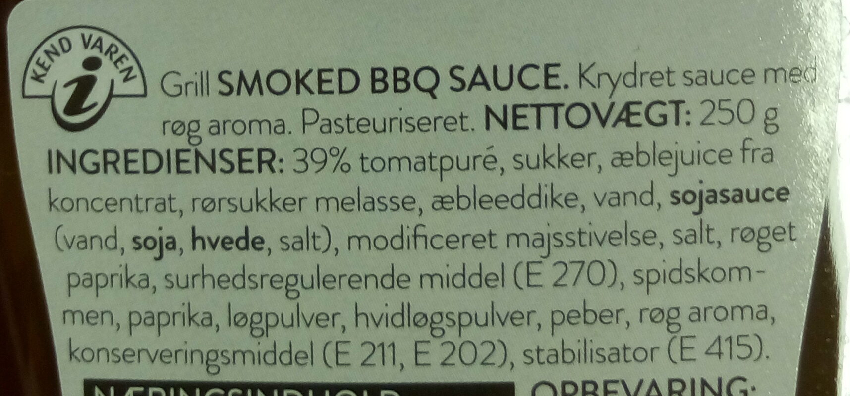 Smoked BBQ Sauce - Ingredients - da