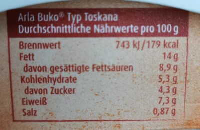 Buko Toskana - Nutrition facts - de