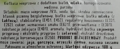 Parówki wieprzowe Mediolanki - Ingredients - pl