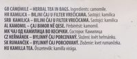 Camomile Matricaria Chamomilla - Ingredients - en