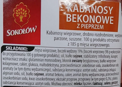 Kabanosy bekonowe z pieprzem - Ingredients - pl