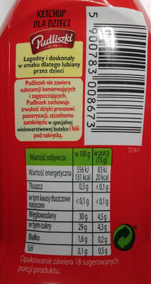 Ketchup łagodny Pudliszek - Nutrition facts