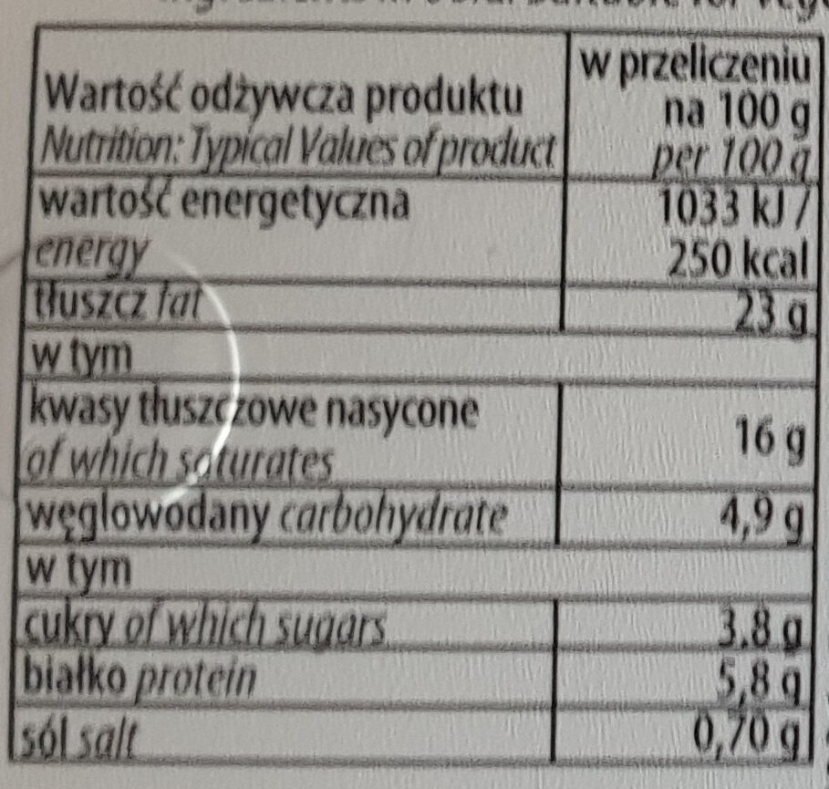 Łaciaty z czosnkiem - Nutrition facts - pl