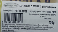 Ser żółty Rajski - Ingredients - pl