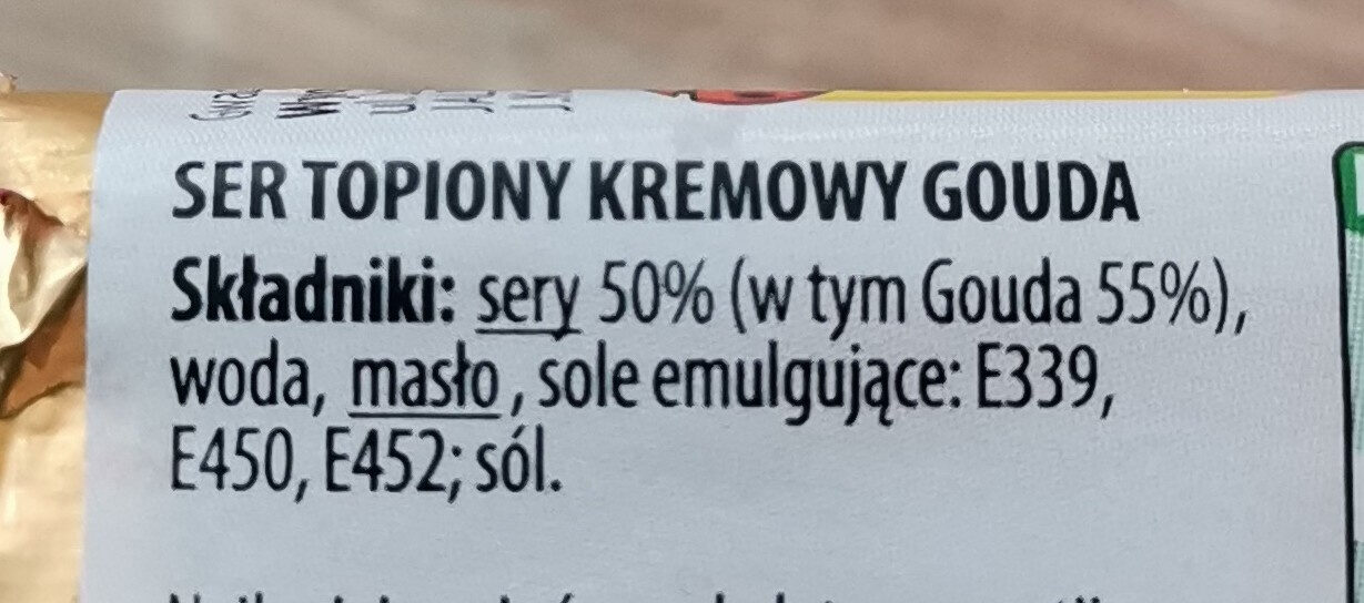 ser topiony - Ingredients - pl