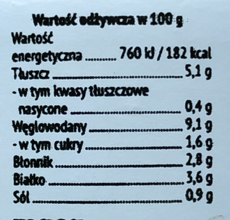 Paprykarz Wegański - Nutrition facts - pl