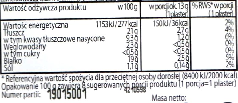 Boczek wędzony, plastry - Nutrition facts - pl