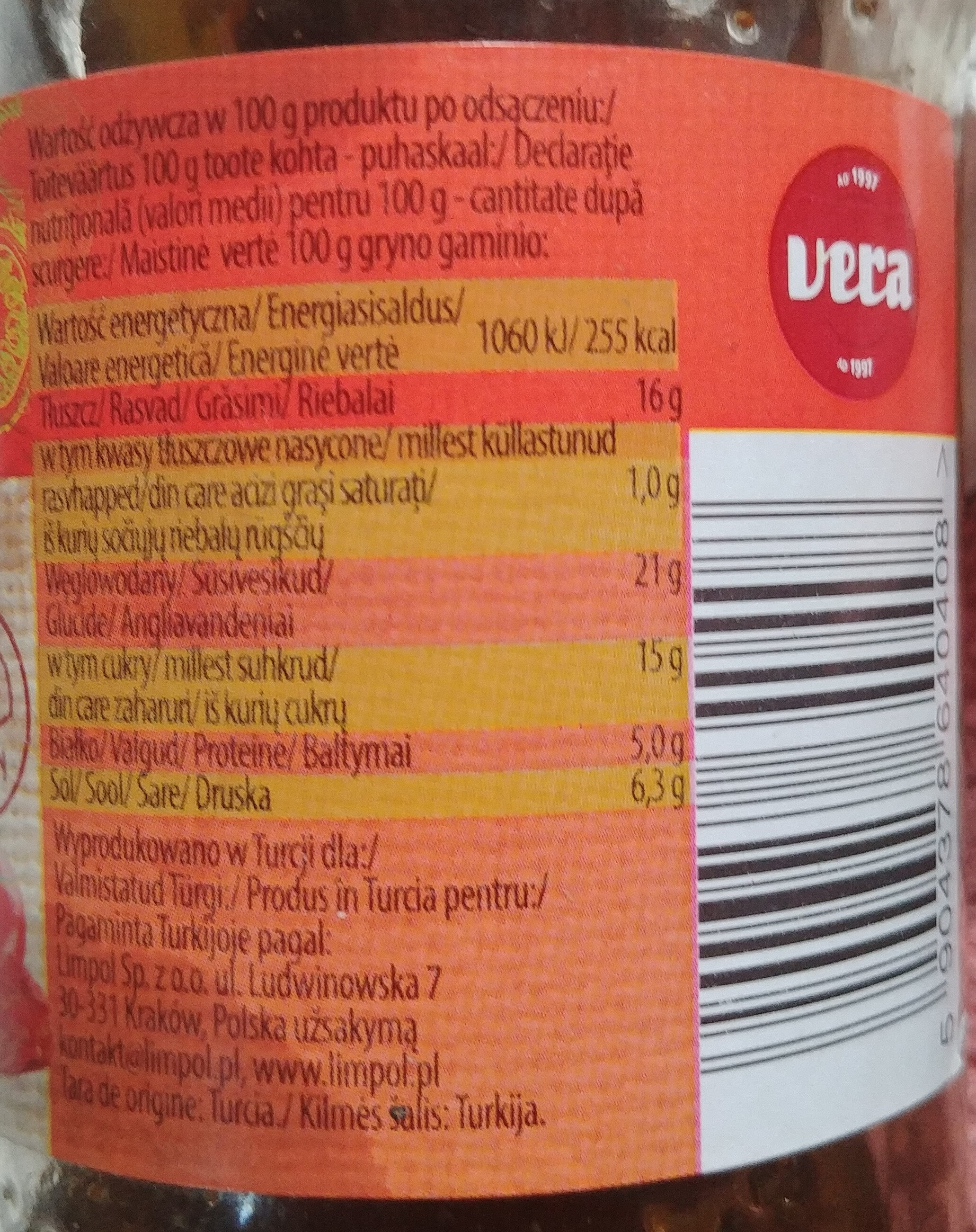 Pomidory suszone na słońcu w oleju - Nutrition facts - pl