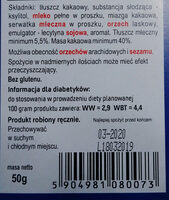 Czekolada śmietankowa z ksylitolem - Ingredients - pl