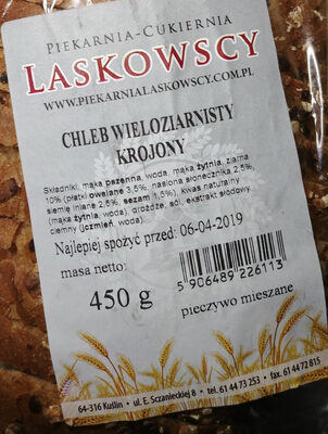 Chleb wieloziarnisty krojony - Nutrition facts - pl