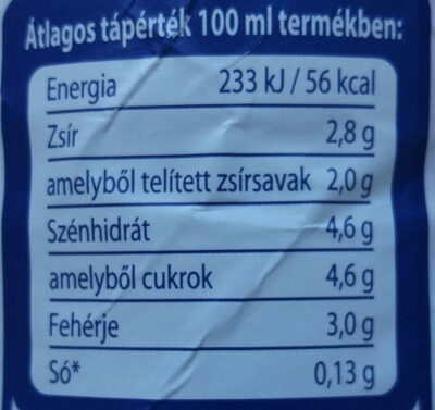 magyar tej 2,8% - Nutrition facts