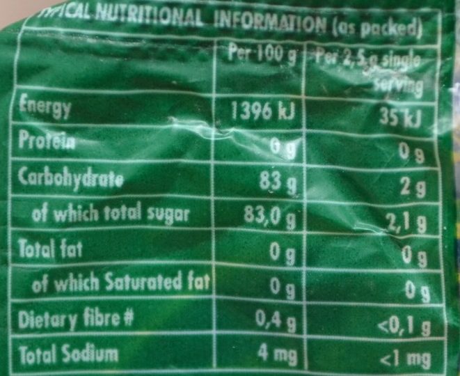 Mint Imperials - Nutrition facts - fr