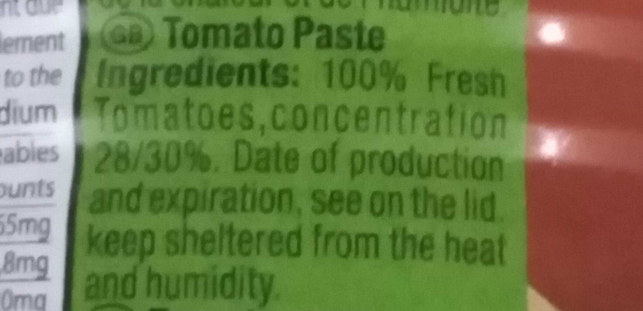 Double concentre tomates - Ingredients - en