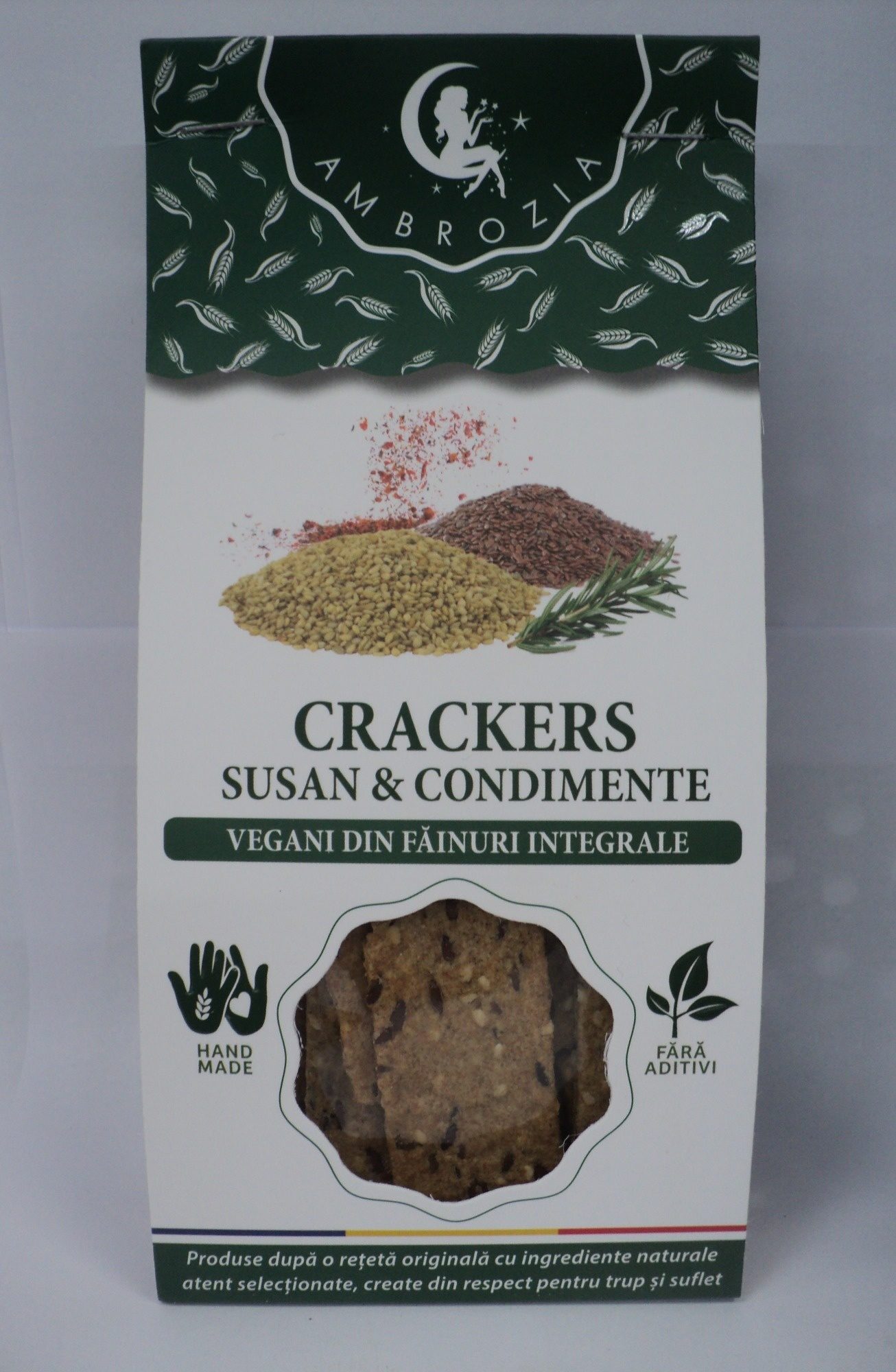 Ambrozia Crackers vegani cu susan si condimente - Product - ro