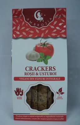 Ambrozia Crackers vegani cu rosii si usturoi - Product - ro