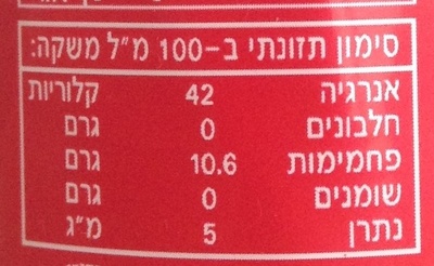 Coca-Cola - Nutrition facts - he