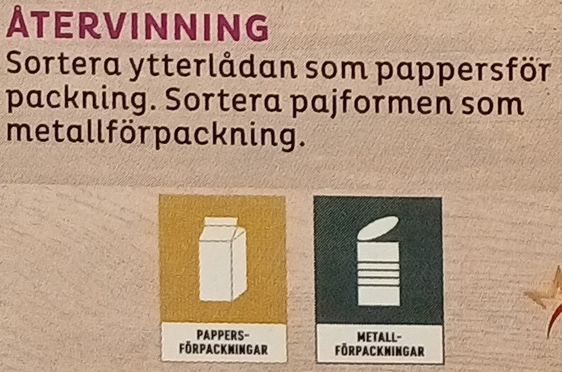 Felix Originalet Mexikansk Tacopaj - Recycling instructions and/or packaging information - sv