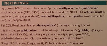ICA Fiskgratäng Dillsås - Ingredients - sv