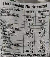 Patatas Ruffles Queso - Nutrition facts - es