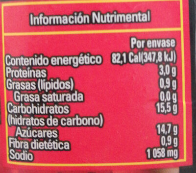 Puré de tomate - Nutrition facts - es