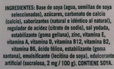 Bebida De Soya - Ingredients - es