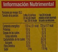 Fécula de maíz - Nutrition facts - es