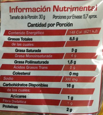Paketaxo Mezcladito - Nutrition facts - es