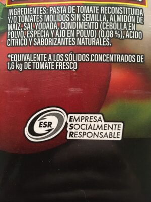 Tomates Molidos Condimentados - Ingredients