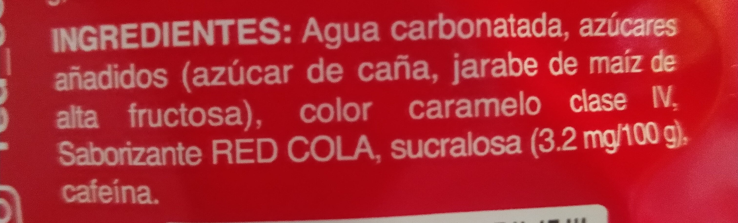 Red Cola - Ingredients - es