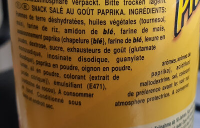 Pringles Classic Paprika - Ingredients - fr